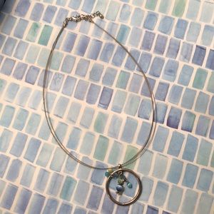 Silver cord necklace with pendant